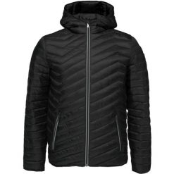 Męska skórzana kurtka Jenor Black - Elegancka i Trwała. Czarne kurtki LOOP, na zimę, m, bez wzorów, ze skóry, bez kaptura. Za 190.19 zł.