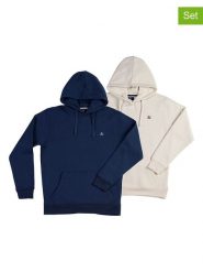 The Time of Bocha Bluza (2 szt.) w kolorze białym i granatowym rozmiar: XXL. Białe bluzy The Time of Bocha, xxl, bez wzorów, z bawełny, z kapturem. Za 183.15 zł.