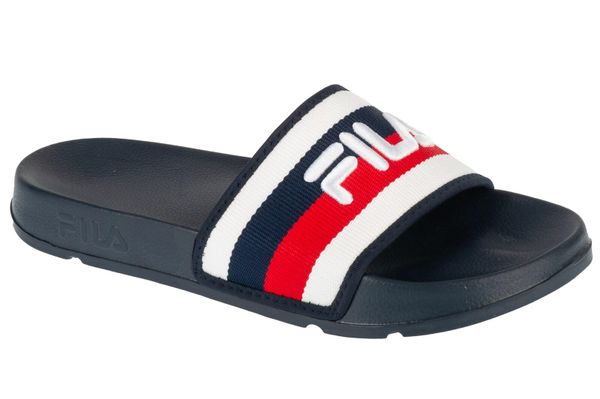 Klapki na basen męskie, Morro Bay Stripes. Niebieskie klapki Fila, z materiału. Za 89.99 zł.