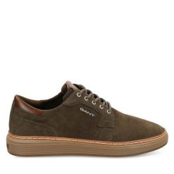 Półbuty Gant. Brązowe eleganckie półbuty GANT, bez wzorów, bez obcasa, bez zapięcia. Za 469.99 zł.