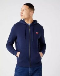 WRANGLER ZIP THRU HOODIE MĘSKA BLUZA KAPTUR LOGO 112320253. Białe bluzy Wrangler, m, bez wzorów, z bawełny, z kapturem. Za 189.99 zł.