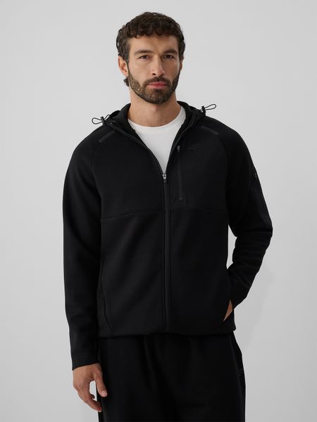 4F Bluza regular z kapturem męska - czarna M. Czarne bluzy 4F, m, bez wzorów, z kapturem. Za 199.99 zł.