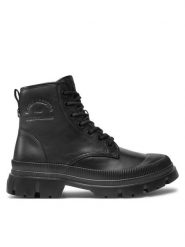 KARL LAGERFELD Kozaki KL25264A Czarny. Czarne kozaki KARL LAGERFELD, bez wzorów, ze skóry, bez obcasa, bez zapięcia. Za 1,149.00 zł.