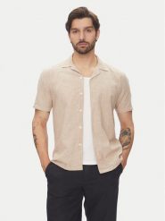 Lindbergh Koszula 30-203319 Beżowy Relaxed Fit. Brązowe koszule Lindbergh, m, bez wzorów, z bawełny, bez kołnierzyka, bez ramiączek. Za 209.99 zł.