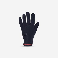 Rękawiczki nurkowe Subea SCD z neoprenu 5 mm. Czarne rękawiczki Decathlon, bez wzorów, z materiału. Za 139.99 zł.