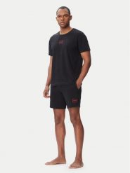 HUGO Piżama Laze 50534566 Czarny Regular Fit. Czarne piżamy Hugo, m, bez wzorów, z bawełny, bez ramiączek. Za 349.99 zł.