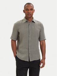 BOSS Koszula 50537382 Szary ciemny Regular Fit. Szare koszule Boss, m, bez wzorów, ze lnu, bez kołnierzyka, bez ramiączek. Za 449.99 zł.