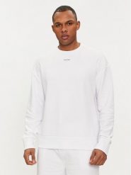 Calvin Klein Bluza Nano Logo K10K112870 Biały Regular Fit. Białe bluzy CALVIN KLEIN, m, bez wzorów, z bawełny, bez kaptura. Za 299.99 zł.