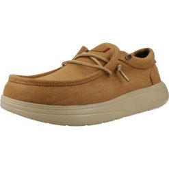 Buty HEY DUDE WALLY COMF WORN TWILL Brązowy. Brązowe buty turystyczne Hey dude, bez wzorów, z tkaniny, bez zapięcia, trekkingowe. Za 293.99 zł.