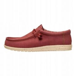 HeyDude Męskie Mokasyny Wally Stretch Canvas. Brązowe mokasyny Hey dude, bez wzorów, z materiału, bez obcasa, bez zapięcia. Za 259.00 zł.
