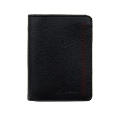 Skórzany Portfel Męski z perforacją Canaletto 11 kart PM1550s246-P60. Czarne portfele bez wzorów, ze skóry. Za 139.00 zł.