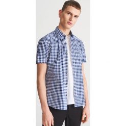 Koszula slim fit w kratę - Granatowy. Koszule marki Reserved. Za 79.99 zł.