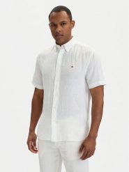 Tommy Hilfiger Koszula MW0MW41531 Biały Regular Fit. Białe koszule Tommy Hilfiger, l, bez wzorów, ze lnu, bez kołnierzyka, bez ramiączek. Za 449.99 zł.