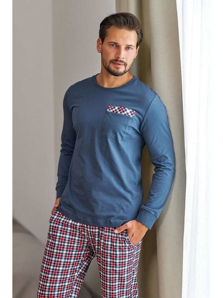 Doctor Nap Piżama w kolorze niebiesko-czerwonym rozmiar: M. Czerwone piżamy Doctor Nap, m, bez wzorów, z bawełny, bez ramiączek. Za 119.99 zł.