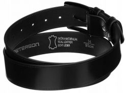 Pasek skórzany Peterson [DH] PTN PM-24 czarny. Czarne paski Peterson, z aplikacjami, ze skóry, eleganckie. Za 41.99 zł.