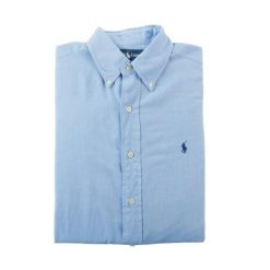 Second life - Koszula klasyczna męska gładka Yarmouth - Jak nowy. Niebieskie koszule RALPH LAUREN, m, bez wzorów, bez kołnierzyka, bez ramiączek. Za 207.36 zł.
