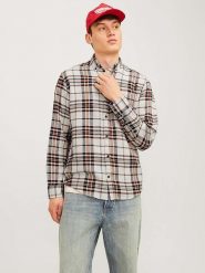 Jack & Jones Koszula "Classic Autumn" w kolorze kremowo-brązowym rozmiar: M. Brązowe koszule Jack & Jones, m, bez wzorów, z bawełny, bez kołnierzyka, bez ramiączek. Za 70.41 zł.