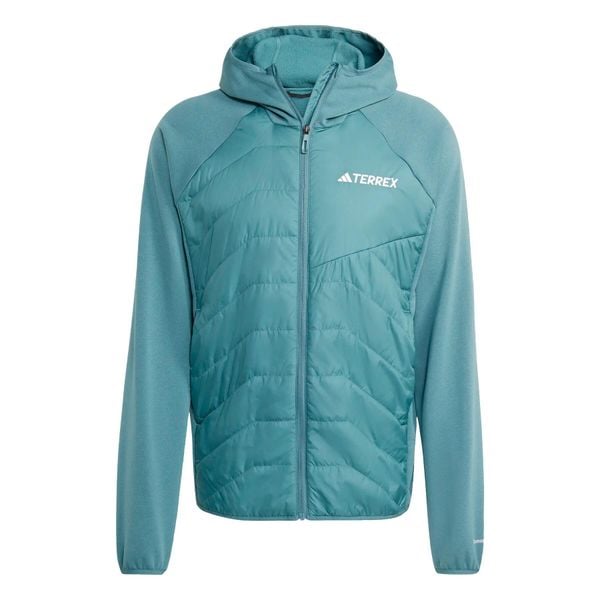 Kurtka turystyczna adidas Terrex Climawarm. Zielone kurtki Adidas, bez wzorów, bez kaptura. W wyprzedaży za 394.00 zł.
