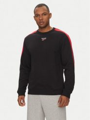Reebok Bluza 100215502 Czarny Regular Fit. Czarne bluzy Reebok, m, bez wzorów, z bawełny, bez kaptura. Za 179.99 zł.