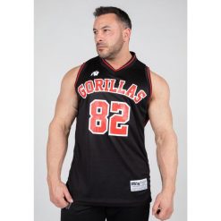San Mateo Jersey Top bez rękawów - Czarny/Czerwony. Czerwone buty treningowe GORILLA WEAR, bez wzorów, z jersey, na fitness i siłownię. Za 245.50 zł.