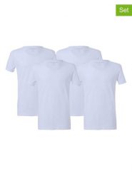 McGregor Koszulki (4 szt.) w kolorze białym rozmiar: L. Białe bezrękawniki McGregor, l, bez wzorów, z bawełny, bez kołnierzyka, bez ramiączek. Za 202.50 zł.