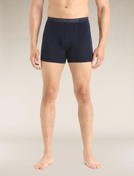 ICEBREAKER Bokserki męskie M Anatomica Boxers midnight navy-XXL. Niebieskie bokserki Icebreaker, l, bez wzorów, z lycry. Za 202.75 zł.
