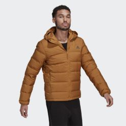 Kurtka puchowa adidas Helionic Ed. Brązowe kurtki Adidas, xl, bez wzorów, z puchu, bez kaptura. W wyprzedaży za 509.00 zł.