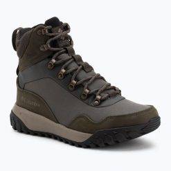 Buty trekkingowe męskie Columbia Burnsider Omni-Heat Infinity. Zielone buty trekkingowe Columbia, na zimę, bez wzorów, bez zapięcia. Za 469.99 zł.