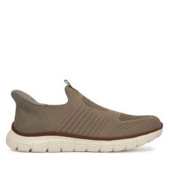 Półbuty Rieker. Brązowe eleganckie półbuty Rieker, bez wzorów, bez obcasa, bez zapięcia. Za 237.99 zł.