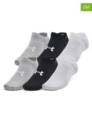 Under Armour Skarpety sportowe (6 par) "Essential No Show" w kolorze czarnym rozmiar: L. Czarne skarpetki sportowe Under Armour, bez wzorów, z materiału. Za 70.08 zł.