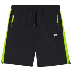 Spodenki sportowe męskie Diesel. Czarne krótkie spodenki sportowe Diesel, m, bez wzorów, z nylonu. Za 172.70 zł.