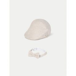 Komplet czapka i muszka Mayoral. Brązowe czapki zimowe Mayoral, bez wzorów. Za 119.99 zł.