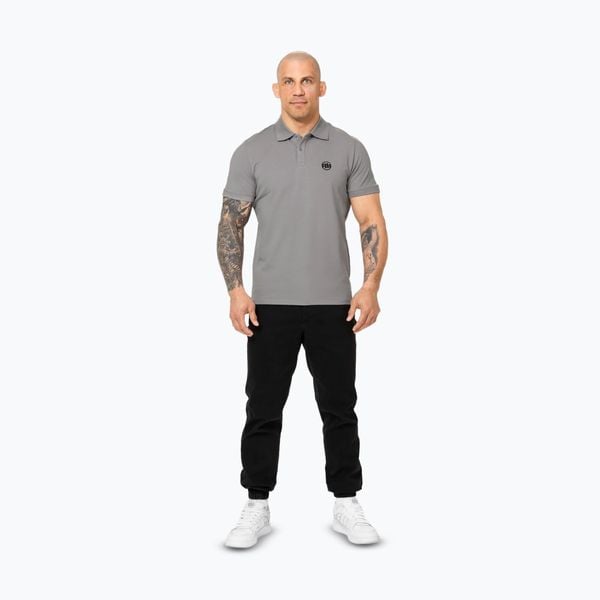 Koszulka polo męska Pitbull Polo Jersey Small Logo. Szare koszulki polo PITBULL, m, bez wzorów, z jersey, bez kołnierzyka, bez ramiączek. Za 84.99 zł.