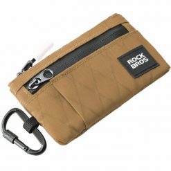 Portfel rowerowy na karty klucz z karabińczkiem Rockbros L002. Brązowe portfele ROCKBROS, bez wzorów, z materiału. Za 49.90 zł.