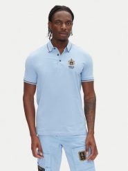 Aeronautica Militare Polo 251PO1850P191 Niebieski Slim Fit. Niebieskie koszulki polo Aeronautica Militare, m, bez wzorów, z bawełny, bez kołnierzyka, bez ramiączek. Za 359.99 zł.