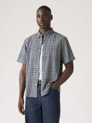 Levi's Koszula - Relaxed fit - w kolorze beżowo-niebieskim rozmiar: M. Brązowe koszule Levi's®, m, bez wzorów, bez kołnierzyka, bez ramiączek. Za 100.75 zł.