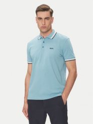 BOSS Polo Paddy 50469055 Niebieski Regular Fit. Niebieskie koszulki polo Boss, m, bez wzorów, z bawełny, bez kołnierzyka, bez ramiączek. Za 429.99 zł.