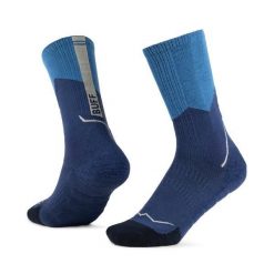 Skarpetki sportowe dla dorosłych Merino Midweight Crew Socks. Niebieskie skarpety Buff, bez wzorów, z elastanu. Za 139.99 zł.