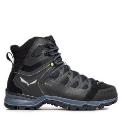 Trekkingi Salewa. Czarne botki sznurowane Salewa, bez wzorów, z gore-texu, bez obcasa, bez zapięcia. Za 919.99 zł.