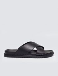Klapki męskie skórzane czarne TT174217 906. Czarne klapki BIG STAR, z gumy. Za 199.99 zł.