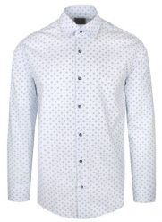 Koszula Męska, Elegancka - TO ON - Biała w Drobny Wzór. Białe koszule TO-ON, m, bez wzorów, z bawełny, bez kołnierzyka, bez ramiączek. Za 139.00 zł.