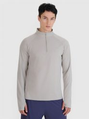 4F Longsleeve do biegania w terenie szybkoschnący męski - szary L. Szare bluzki z długim rękawem 4F, l, bez wzorów, z syntetyku, bez kołnierzyka, bez ramiączek. W wyprzedaży za 139.99 zł.