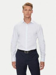 Calvin Klein Koszula K10K113536 Biały Slim Fit. Białe koszule CALVIN KLEIN, m, bez wzorów, z bawełny, bez kołnierzyka, bez ramiączek. Za 169.99 zł.