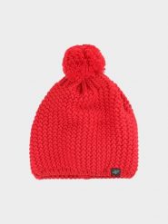 4F Czapka zimowa z pomponem męska - czerwona L. Czerwone czapki zimowe 4F, bez wzorów, z materiału. Za 79.99 zł.