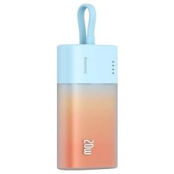 Baseus Popsicle 5200mAh 20W z wbudowanym kablem Lightning niebiesko-pomarańczowy. Brązowe powerbanki . Za 62.90 zł.