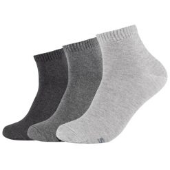 Skarpetki sportowe męskie 3PPK Basic Quarter Socks. Szare skarpetki sportowe Skechers, bez wzorów, z bawełny. Za 29.99 zł.