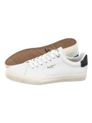 Pepe Jeans FOOTWEAR Sneakersy "Kenton" w kolorze biało-czarnym rozmiar: 43. Białe buty sportowe casual Pepe Jeans FOOTWEAR, bez wzorów, z jeansu, bez zapięcia. Za 130.99 zł.