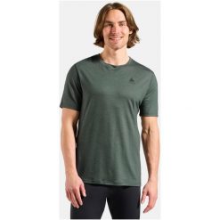 Bielizna termoaktywna z krótkim rękawem Odlo BL TOP crew neck s/s MERINO 160. Zielona bielizna termoaktywna ODLO, s, bez wzorów, z wełny, bez ramiączek, trekkingowe. Za 319.99 zł.