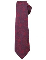 Bordowy Elegancki Krawat Męski -ALTIES- 6 cm, Paisley, Łezka. Czerwone krawaty i muchy Alties, bez wzorów, z tkaniny. Za 49.00 zł.