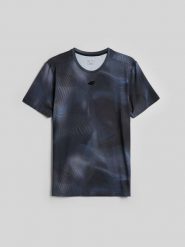 4F Koszulka trenignowa regular szybkoschnąca męska - szara M. Czarne t-shirty 4F, bez wzorów, z materiału, bez ramiączek, na fitness i siłownię. Za 139.99 zł.